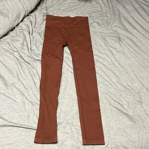 Brown Ribbed Leggings